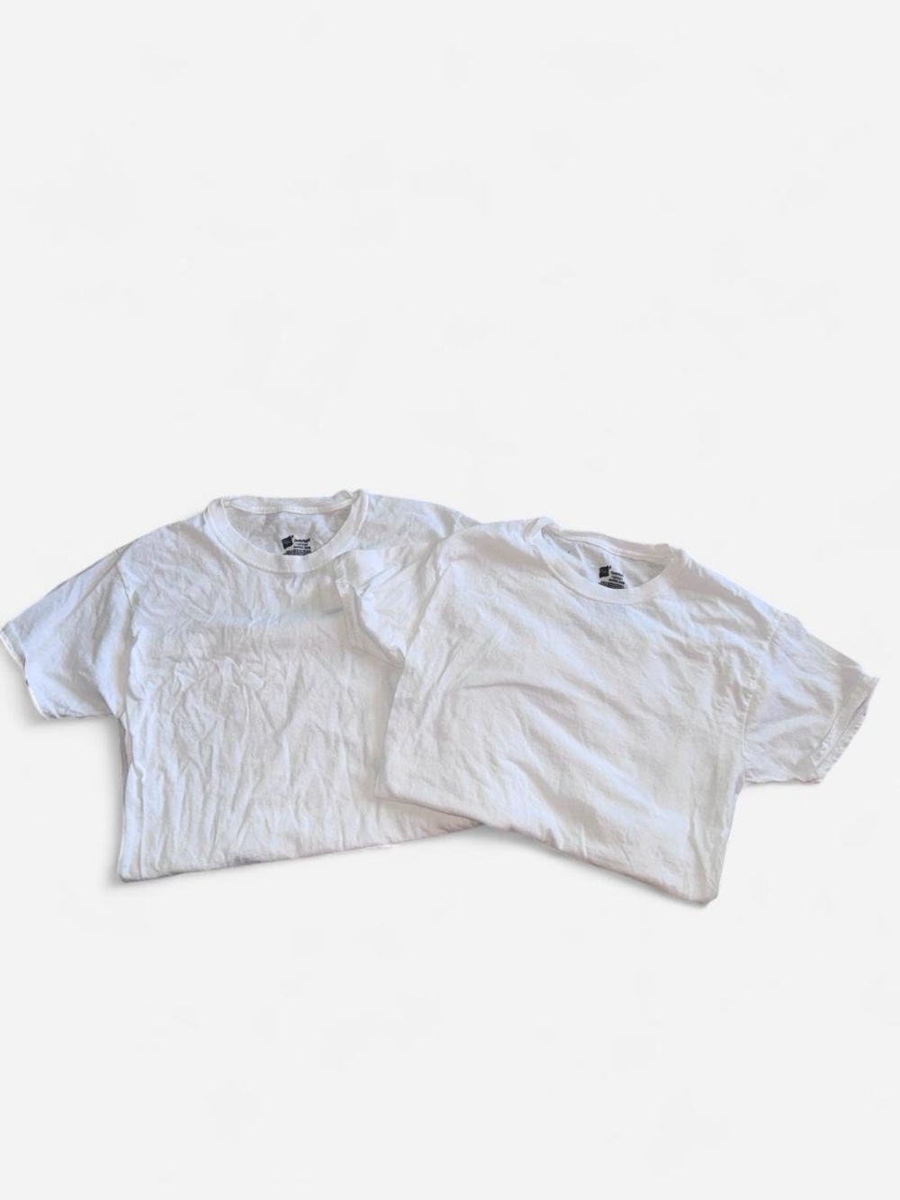 Hanes ComfortSoft White Crew Neck T-Shirts Lot of 2 Size S/P/CH